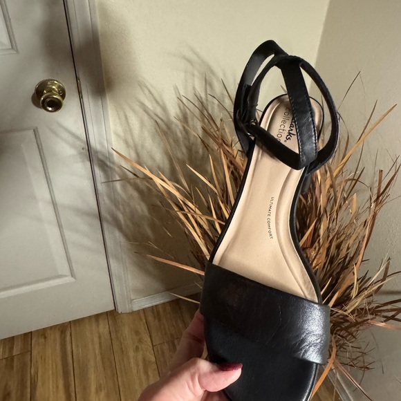 Clarks Black Open-Toe Heels with Ankle Strap - Picture 11 of 12